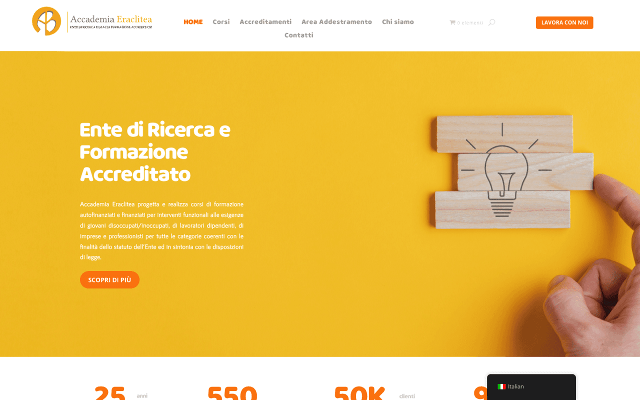 Accademia Eraclitea — anteprima del sito