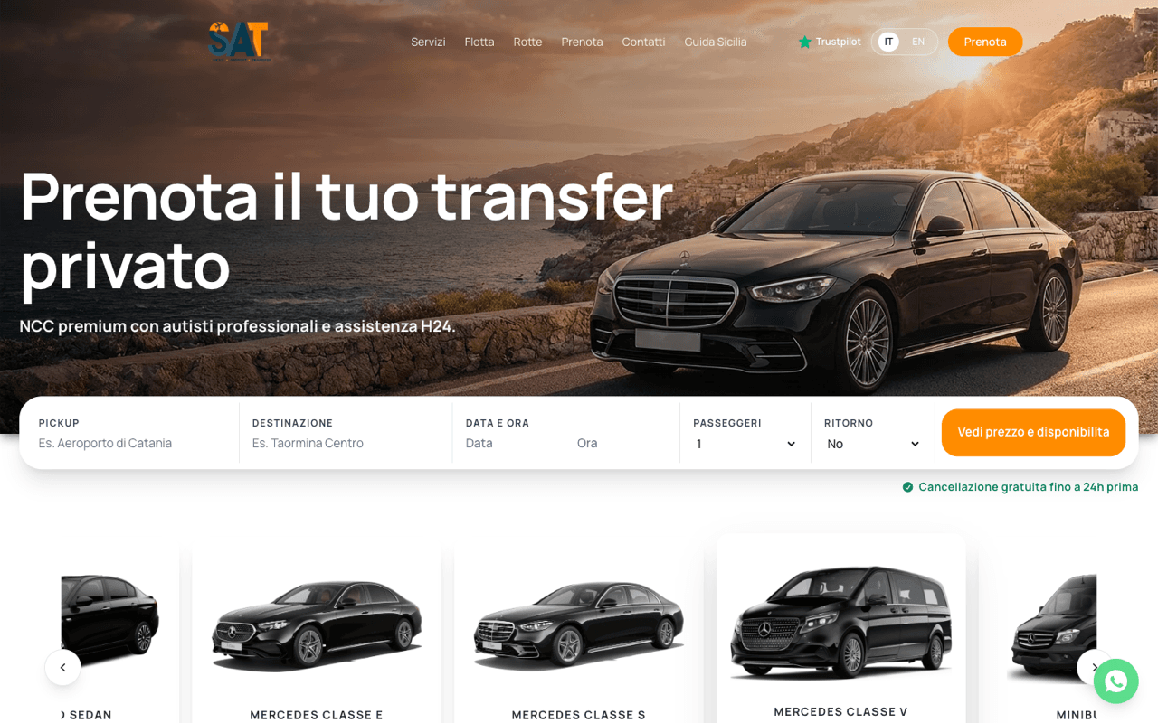 Sicily Airport Transfer — anteprima del sito
